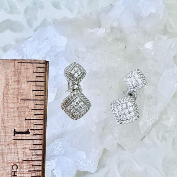 Judith Ripka Sterling Silver Diamonique Pierced Earrings ❣️ - Picture 4 of 5